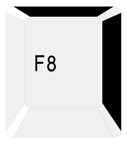 The image shows a white cardboard box with an F8 printed on it against a black background.