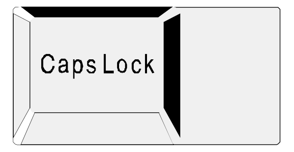The image shows a computer screen with an open window that has "capslock" written on it against a black background.