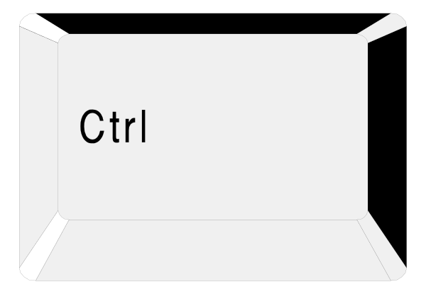 The image shows a computer screen with an open window displaying text that reads "CTRL + C" on top of it.