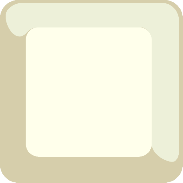 The image shows a simple white square with rounded corners on an off-white background.