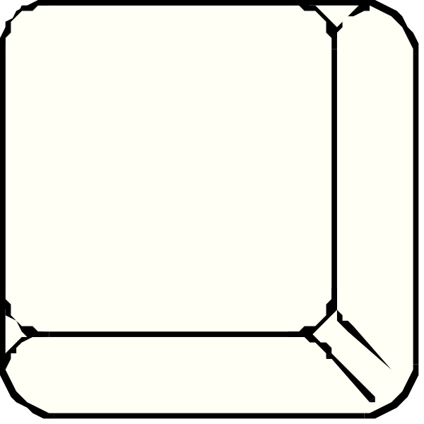 The image shows a simple black and white line drawing of an abstract shape with no discernible features that can be identified as objects, people, animals, actions, or settings.