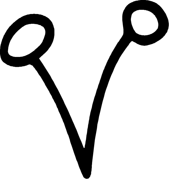 The black cat has two eyes visible on its face as it looks to the left with a neutral expression against an unseen background in this clip-art image.