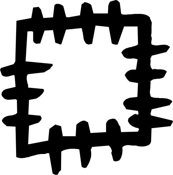 The image shows a black puzzle piece with white edges against a dark background on the left side of an illustration that appears to be part of another larger picture in which only one small section is visible at this angle, showing more complex shapes and patterns within it.