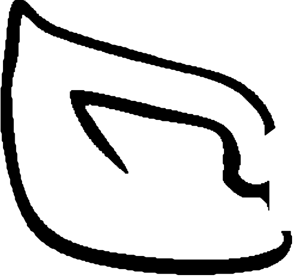 The black and white photo shows a simple line drawing of two rectangles with rounded corners connected by straight lines to form an abstract shape resembling a stylized letter 't'.