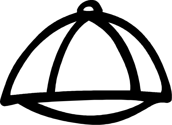 The black and white silhouette of a dome with an arrow on top against a dark background.