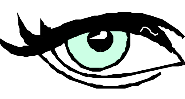 The image shows a closeup of an eye with eyelashes against a dark background.
