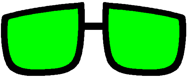 The image shows a green abstract shape with black lines on it against a gray background.