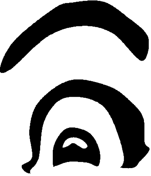 The black and white photo shows a person's face with an exaggeratedly large nose on it.