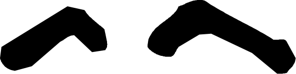The image shows a gray background with two black rectangles of different sizes placed side by side on it.