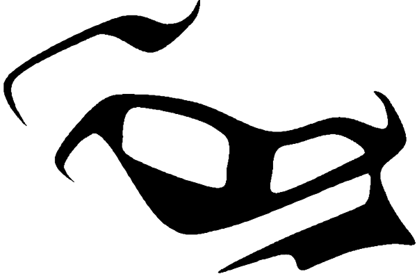 The black silhouette of a person's face with closed eyes against an indistinct background.