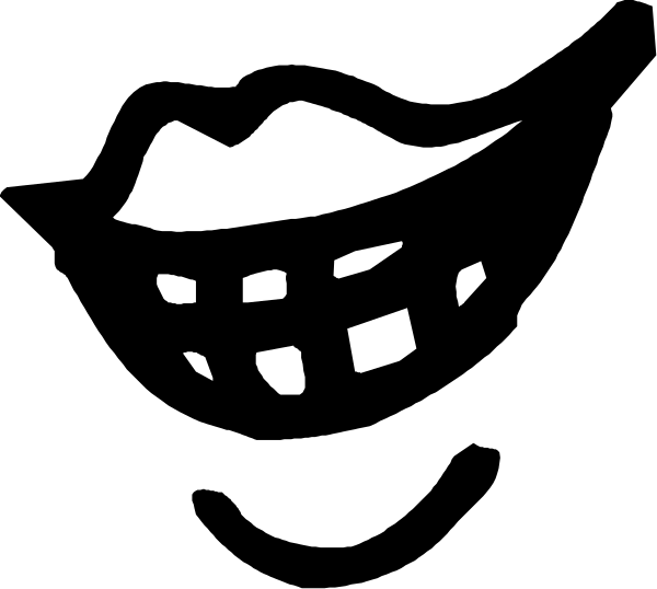 The black and white silhouette of a person's face with an open mouth is shown against a dark background.