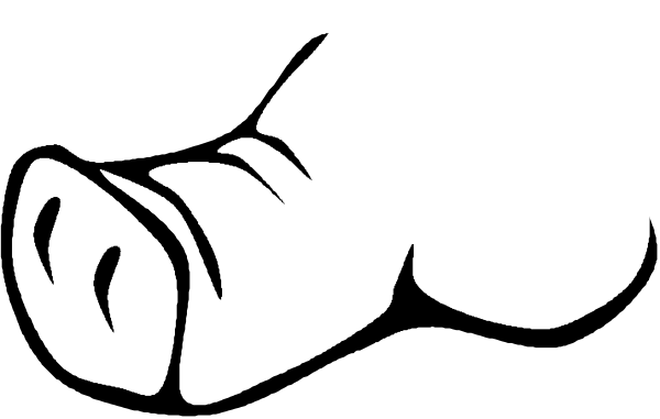 The black and white logo of a toilet paper roll with an illustration on it that resembles a face lying down in front of two rolls stacked together to form another image similar to a head.