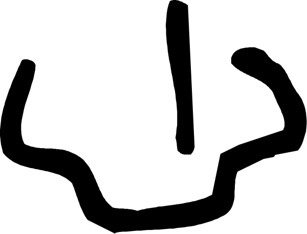 The image shows a black line with two white rectangles on either side of it against a gray background.