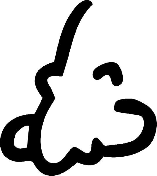 The image shows a black square with white lines creating an abstract pattern against a gray background.