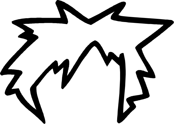 The black and white silhouette of a stylized tree with jagged edges on top against an unseen background.