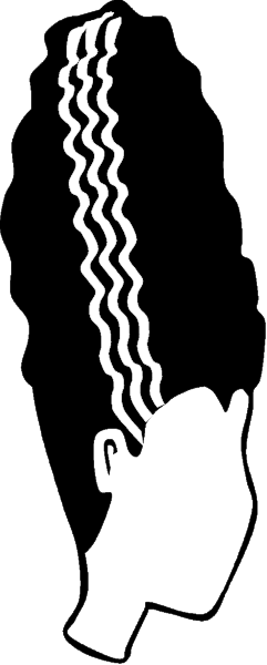 The image shows a black and white silhouette of an individual holding what appears to be a gun with their right hand against a dark background.