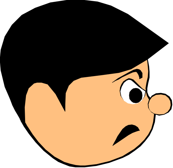 The image shows a cartoon of an animated character with exaggerated facial features looking surprised or shocked against a black background.