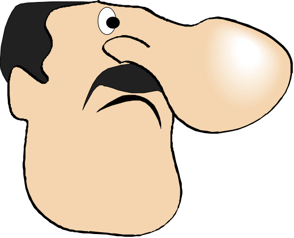 The image shows a black and white cartoon of two characters: on the left is an exaggerated caricature with large eyes looking upwards; to its right stands another character who appears surprised or shocked by what's happening, as indicated by their wide-open mouth and raised eyebrows.