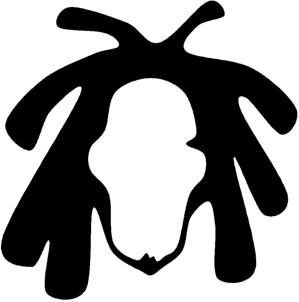 The black silhouette of a person's head with an exaggeratedly large nose is shown against a white background in this clip-art image.