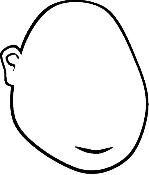 The image shows a black and white cartoon of an egg with eyes drawn on it to resemble a face looking out from behind another object that is partially obscured by its shape; there's no text present in this clip-art illustration, which focuses solely on these two objects without any additional context or background.