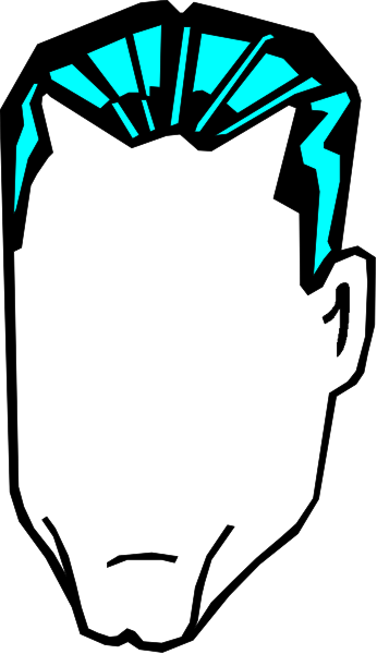 The image shows a black and white silhouette of an animated character with spiky hair against a dark background.