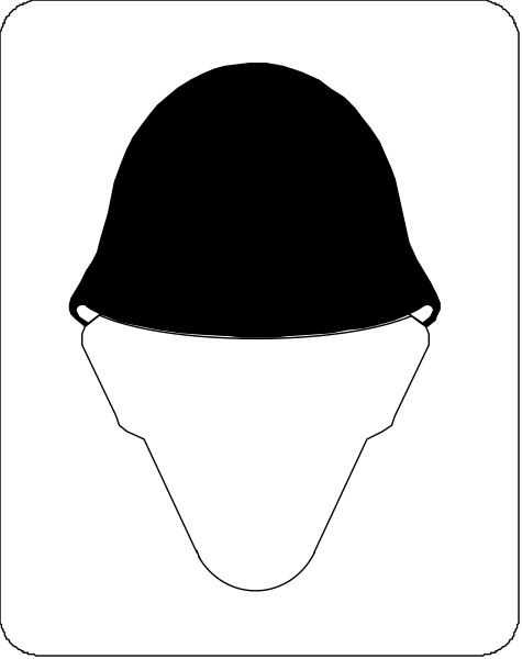 The image shows a black silhouette of an animal with two eyes looking upwards against a gray background that transitions from light to dark in vertical stripes on either side.