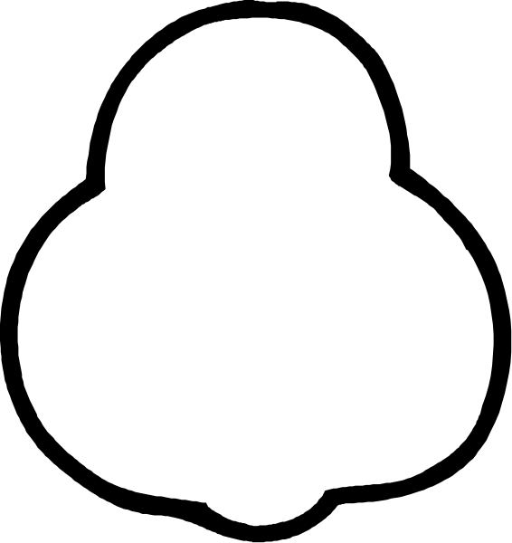 The image shows a simple black and white illustration of an ice cream cone with two scoops on top against a plain background.