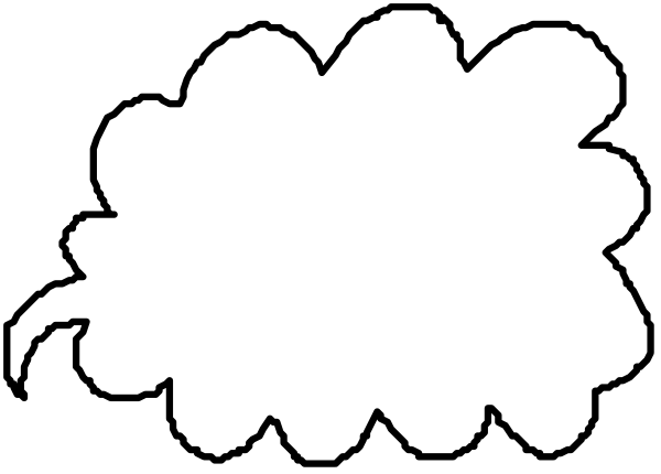 The image shows a black cloud with white smoke emanating from it against an otherwise plain background.