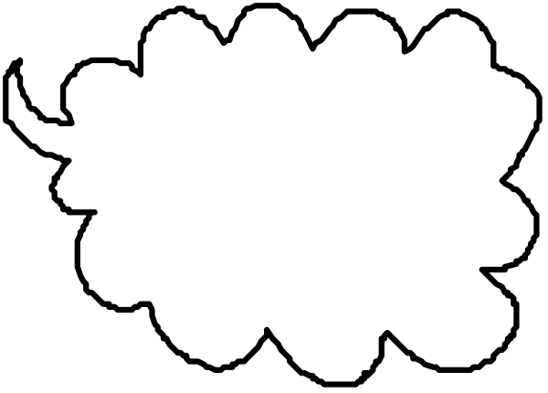 The image shows a black cloud with white outlines against an unseen background.