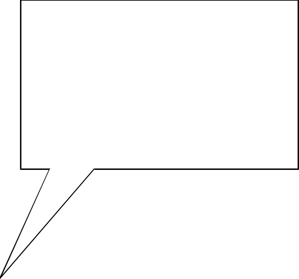 The image shows a speech bubble with no text inside it against an unspecified background.