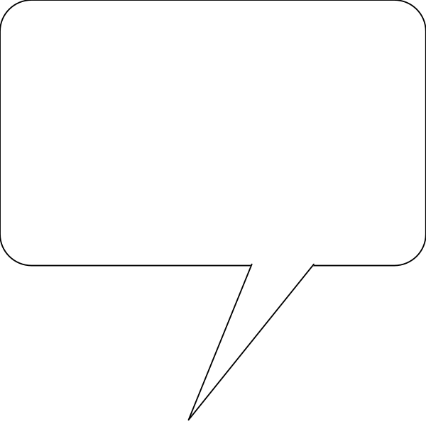 The image shows a speech bubble with no text inside it against an unrelated background that is too dark to discern any details about its content.