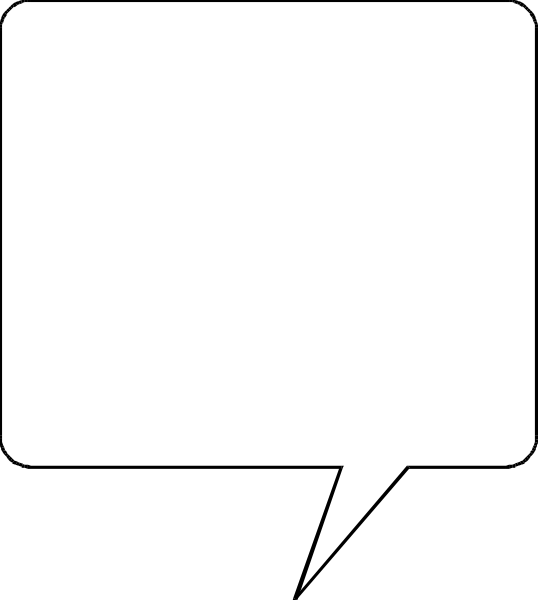 The image shows a speech bubble with no text inside it against an indistinct background that appears to be grayish-brown in color.