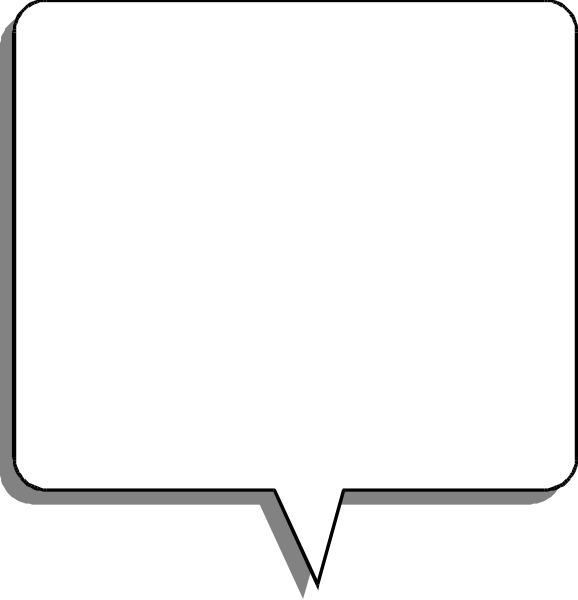 The image shows a speech bubble with no text inside it against an unspecified background.