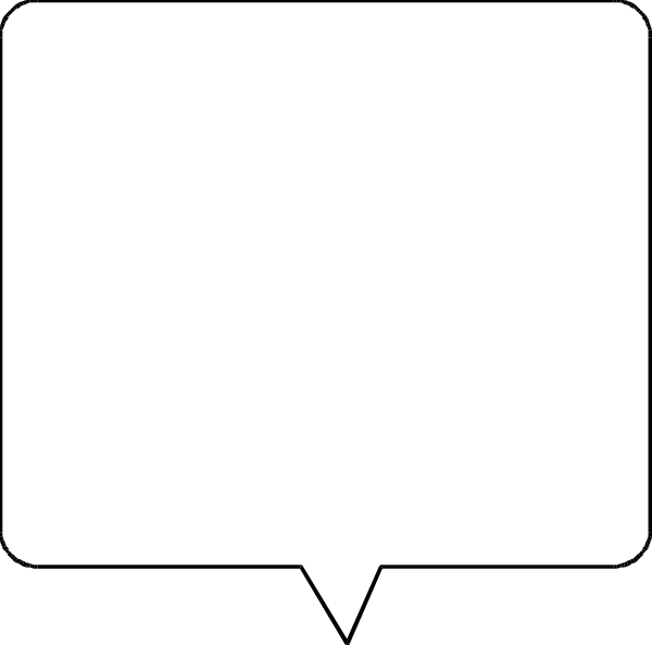 The image shows a simple black and white line drawing of an abstract shape that resembles a square with rounded corners on top left corner of it.