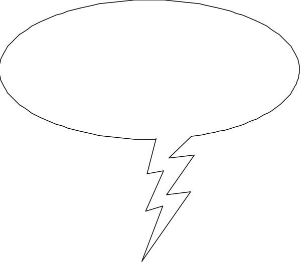 The image shows a black speech bubble with two white exclamation marks inside it against a dark background.