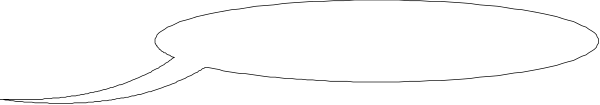 The image shows a simple black and white illustration of an oval shape with two lines extending from it to form what appears to be eyes on either side, resembling a face without features; there is no text present in this clip-art image.