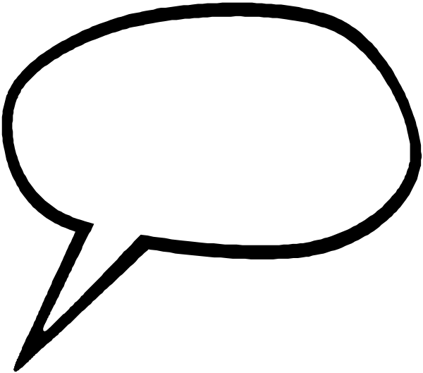 The image shows a speech bubble with an exclamation mark inside it against a black background.