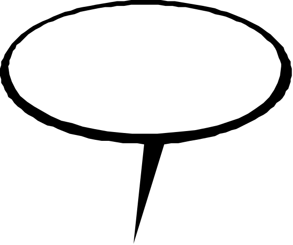 The image shows a black and white cartoon of an oval with two eyes on it.