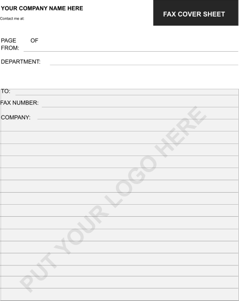 The image shows a black fax cover sheet with white text on it displayed within an iPhone screen displaying its camera roll interface.