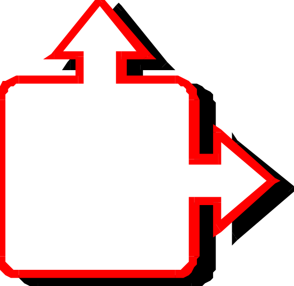 The image shows a simple graphic with two arrows pointing to each other forming an arrow loop symbolizing recycling or reuse of materials; there is no text present in this clip-art illustration.
