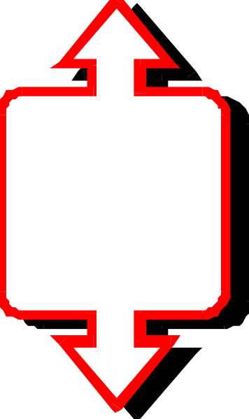 The image shows a red arrow pointing upwards with an empty box below it on what appears to be a digital interface background.