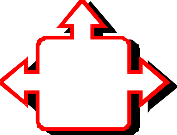 The image shows a simple graphic with an arrow pointing to three different directions: left (indicated by "left"), straight ahead ("straight"), and right ("right").