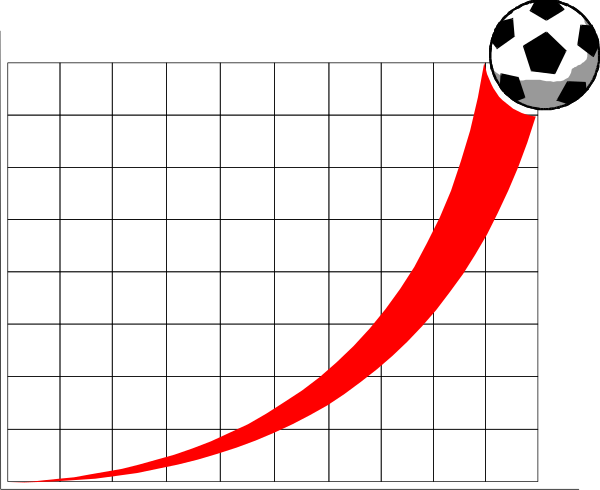 The image shows a black background with white text that reads "Soccer" at both ends of an arrow pointing towards each other in red coloring.
