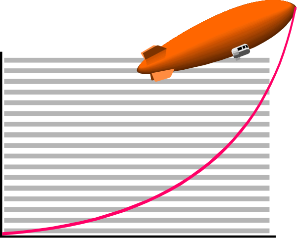 The image shows a red airplane flying over black stripes with white dots on them against an orange background; there is also a graph below that has two lines: one pink line indicating growth and another blue dashed line representing decline, suggesting economic trends in relation to aviation or travel industry performance during the COVID-19 pandemic.