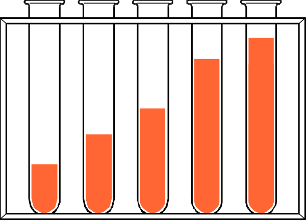 The image shows a black and white checkerboard pattern with red squares on it that resemble an abstract representation of a bar chart.