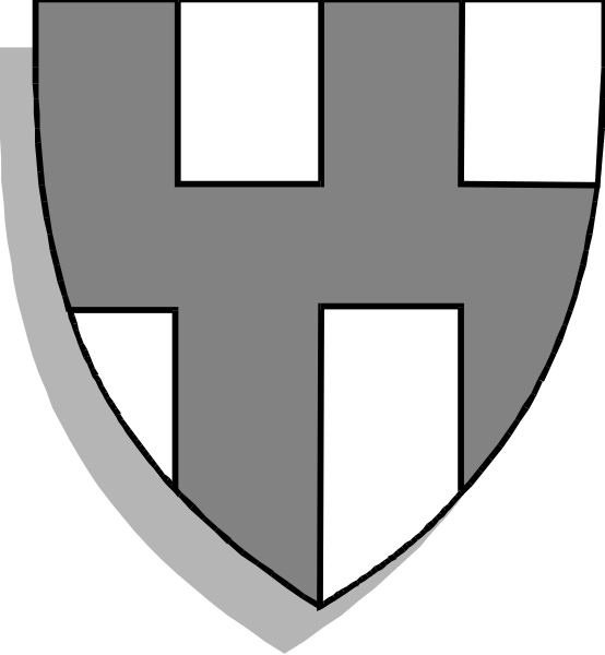 The image shows a shield with crosses on it against a white background; there is no text present within this clip-art graphic.