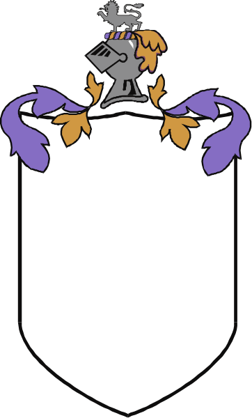 The image shows a coat of arms with heraldic elements such as shields, crowns, banners, and crests on it.