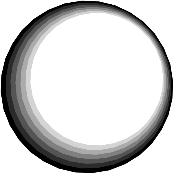 The image shows a black and white illustration of two circles with shading to give depth; there is no text present in this clip-art image.