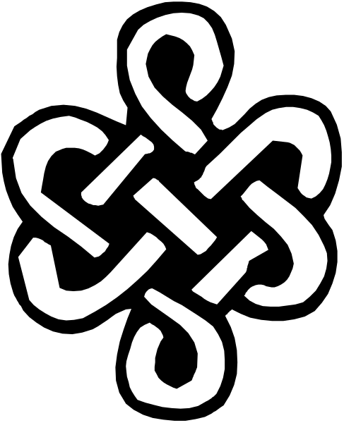 The black and white logo features a stylized design that resembles an interlocking chain with six links forming two distinct loops at either end of what appears to be a square shape in the center.