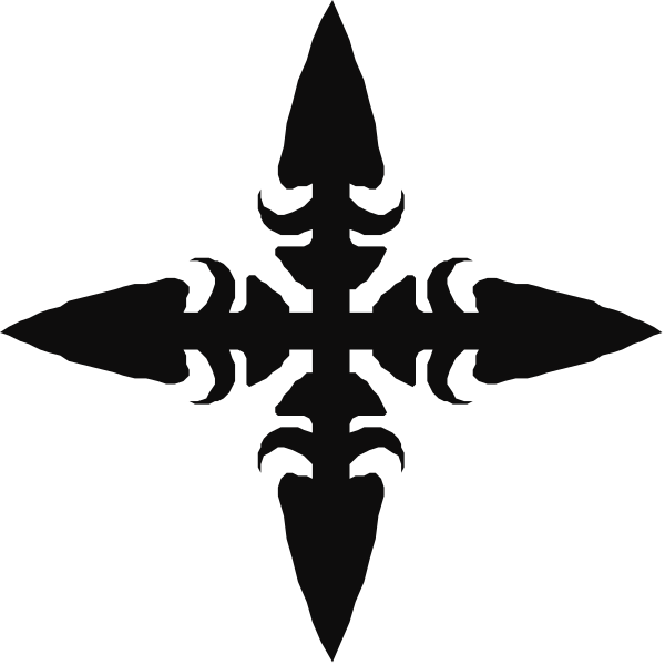 The black and white logo features a compass rose with four cardinal points marked by stars at each corner: north (top left), east (bottom right), south (top right) and west (bottom left).